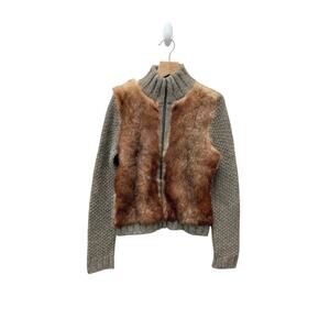 Zara Brown and Gray Sweater Cardigan